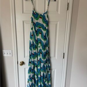 Oliphant Blue and Green Patterned Dress